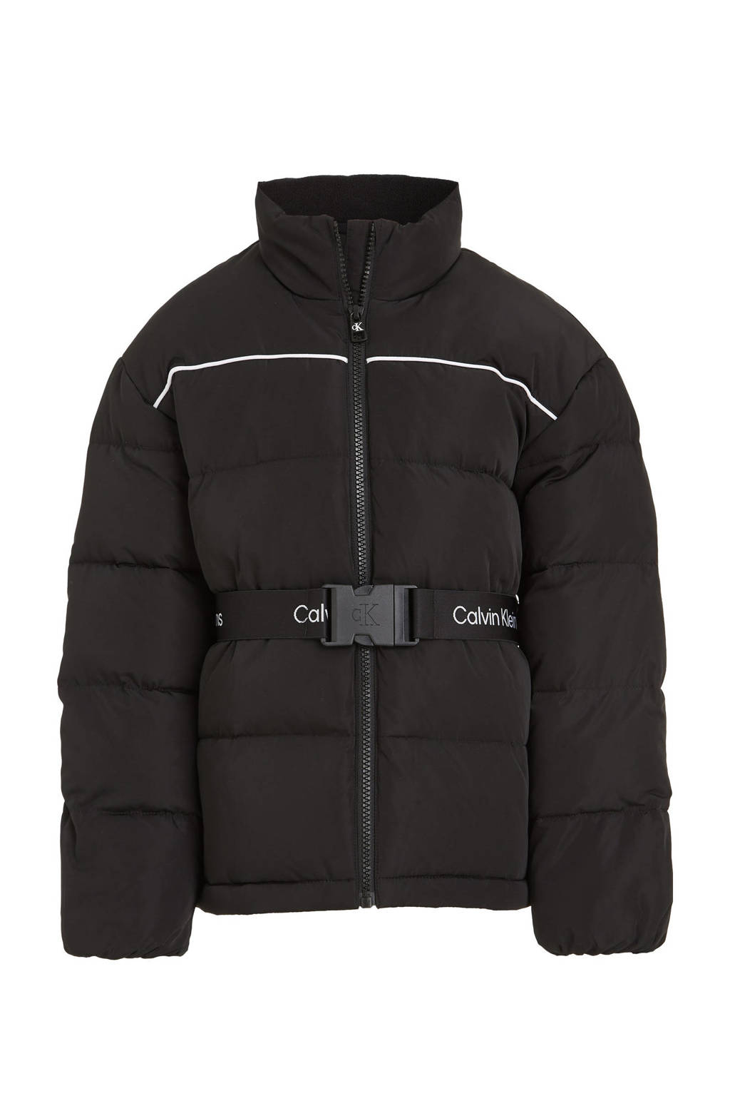 Calvin Klein gewatteerde winterjas van polyester zwart