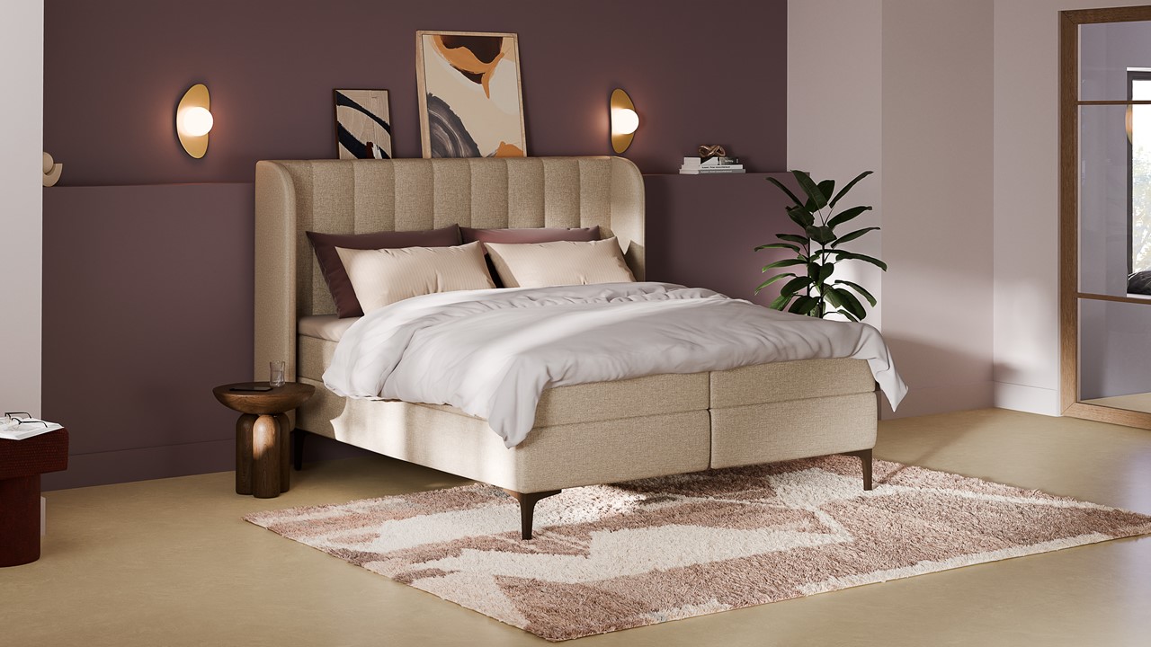 Boxspring Ivory - Linen touch beige