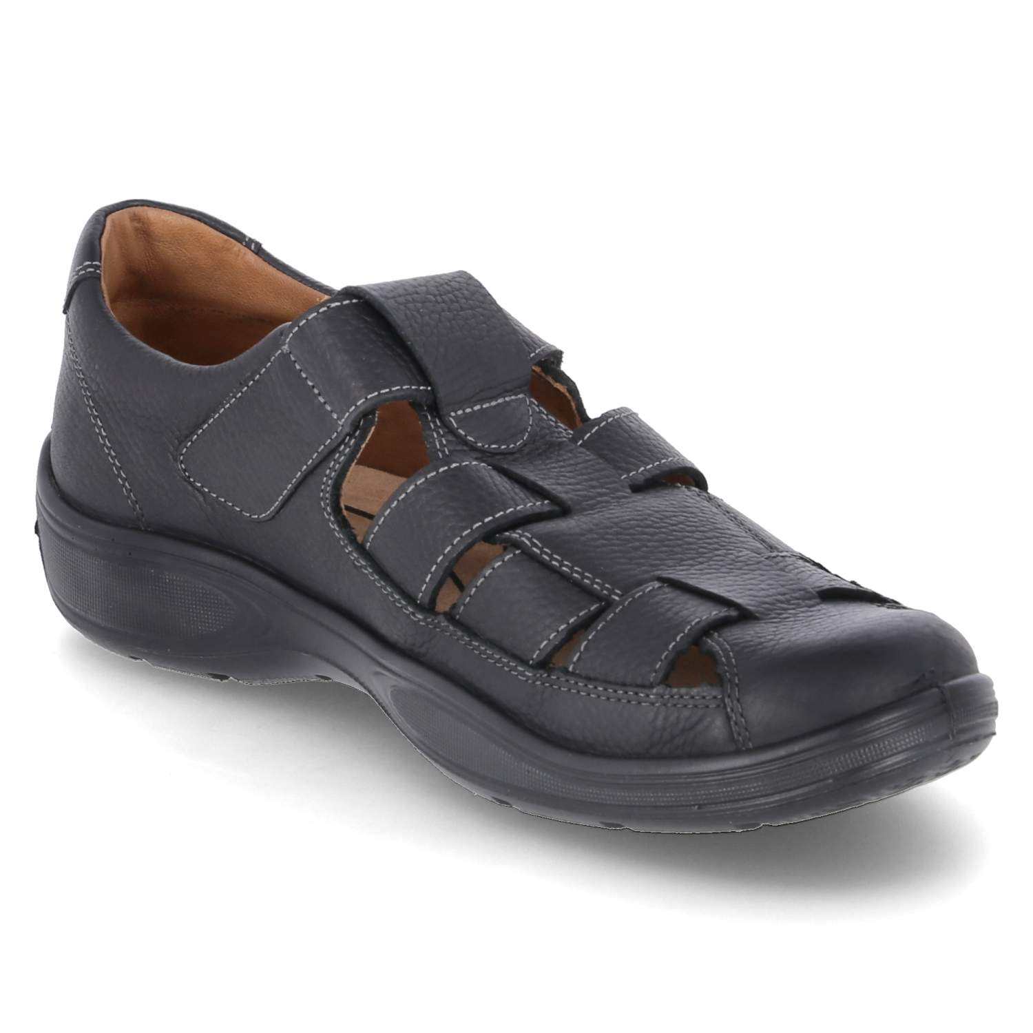 Jomos Jomos Herren Sandalen Schwarz Glattleder - schwarz