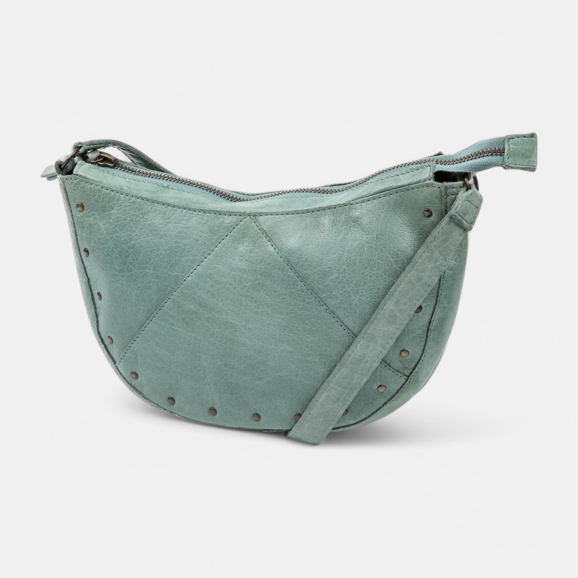 Sac bandoulière en cuir vert clair