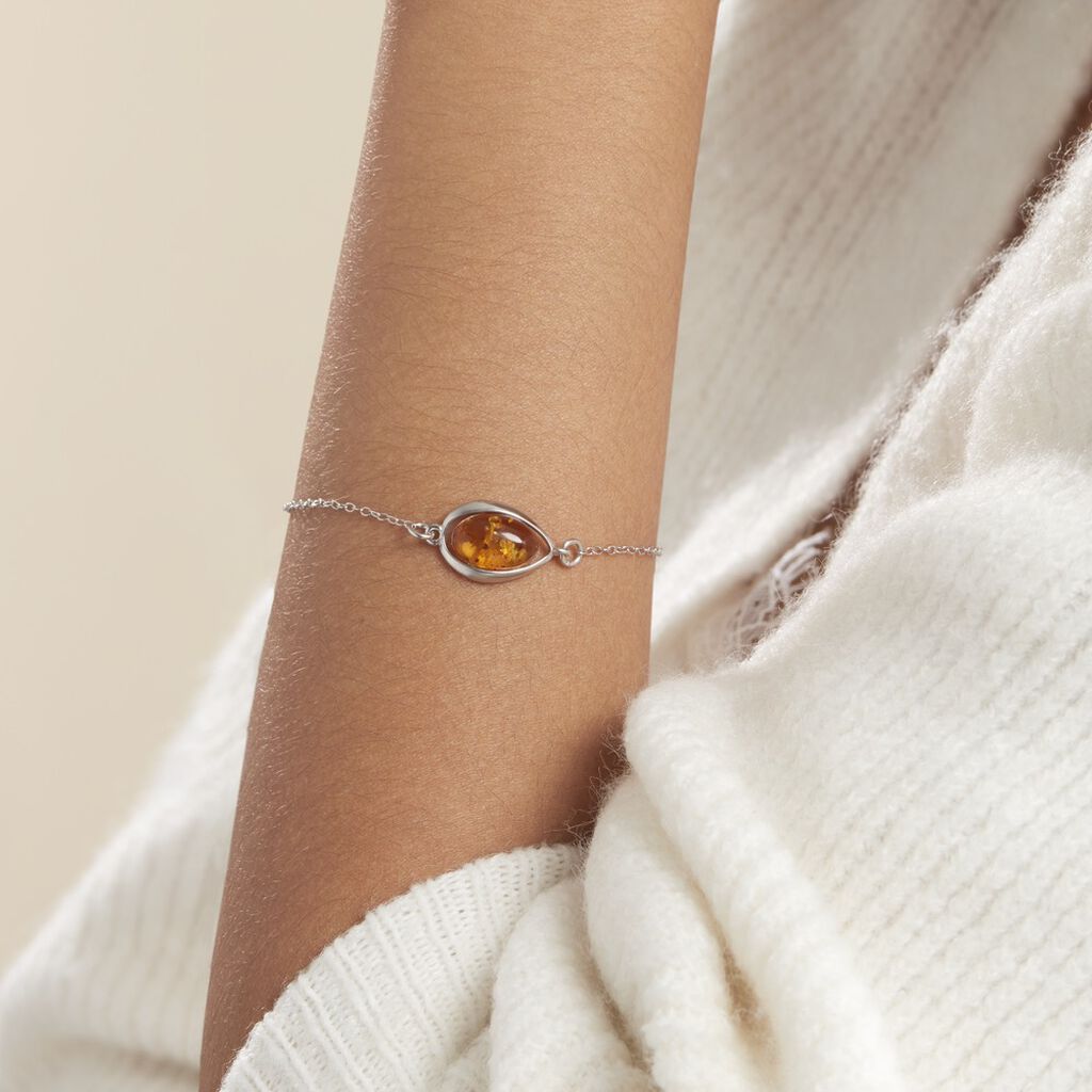 Bracelet Hilda Argent Blanc Ambre