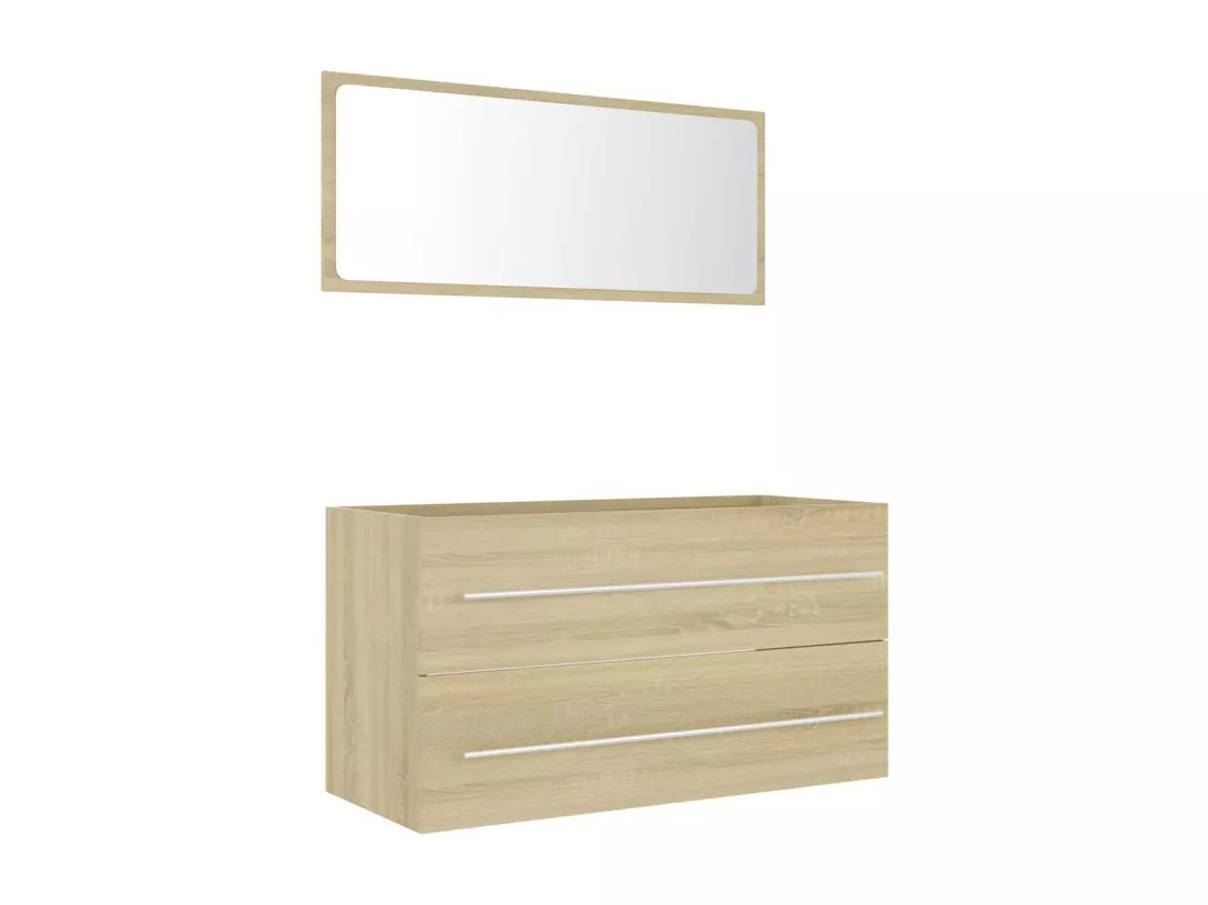 Ensemble de meubles de bain 2 pcs Chêne sonoma Aggloméré