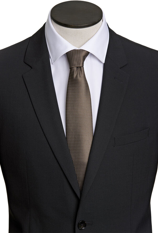 Lindbergh Polyester tie with dots 7 cm Camel