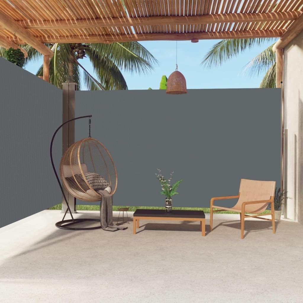 INLIFE Seitenmarkise Ausziehbar Anthrazit 220x600 cm