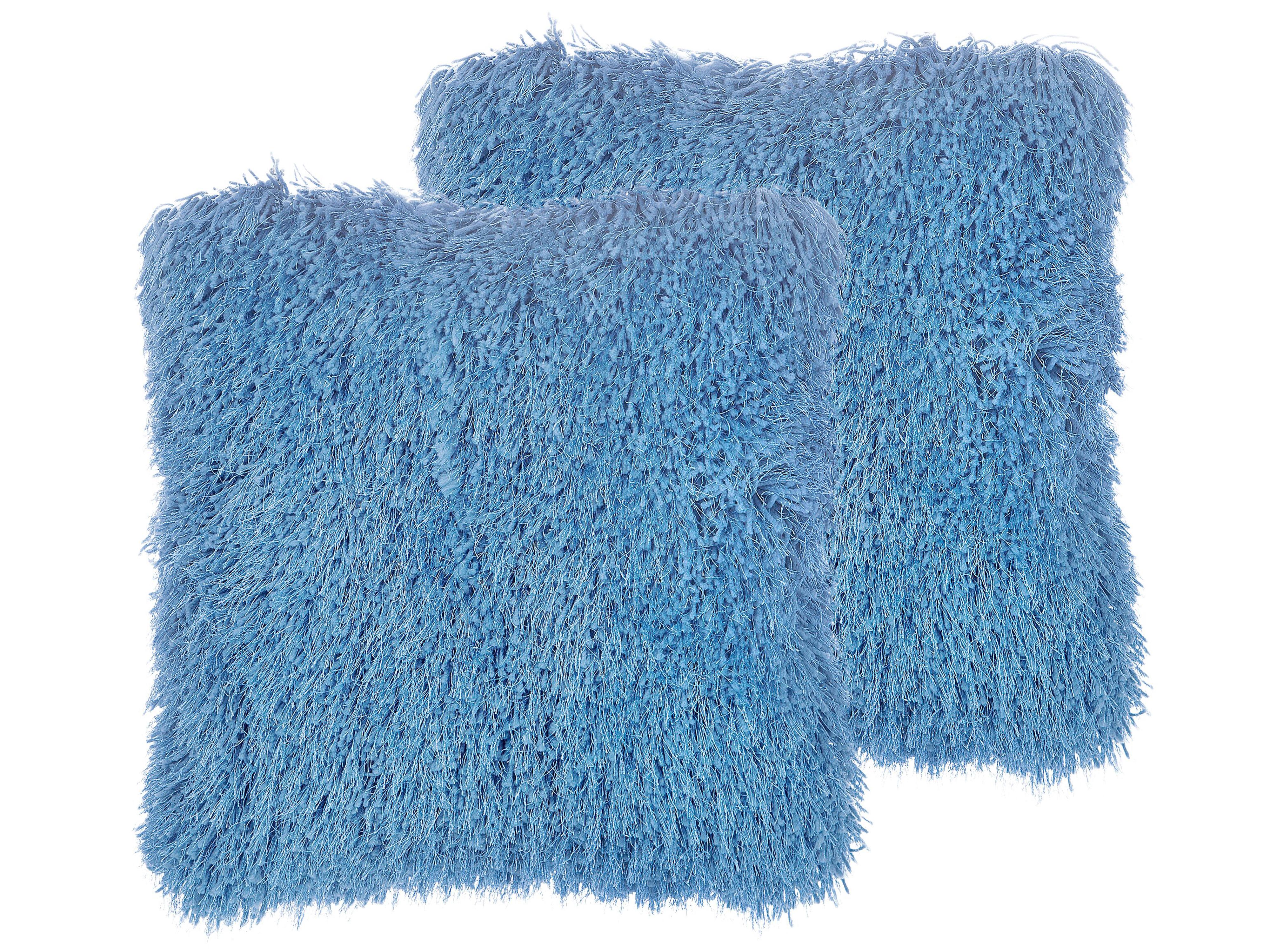 Set van 2 sierkussens CIDE 45 x 45 cm Blauw effen