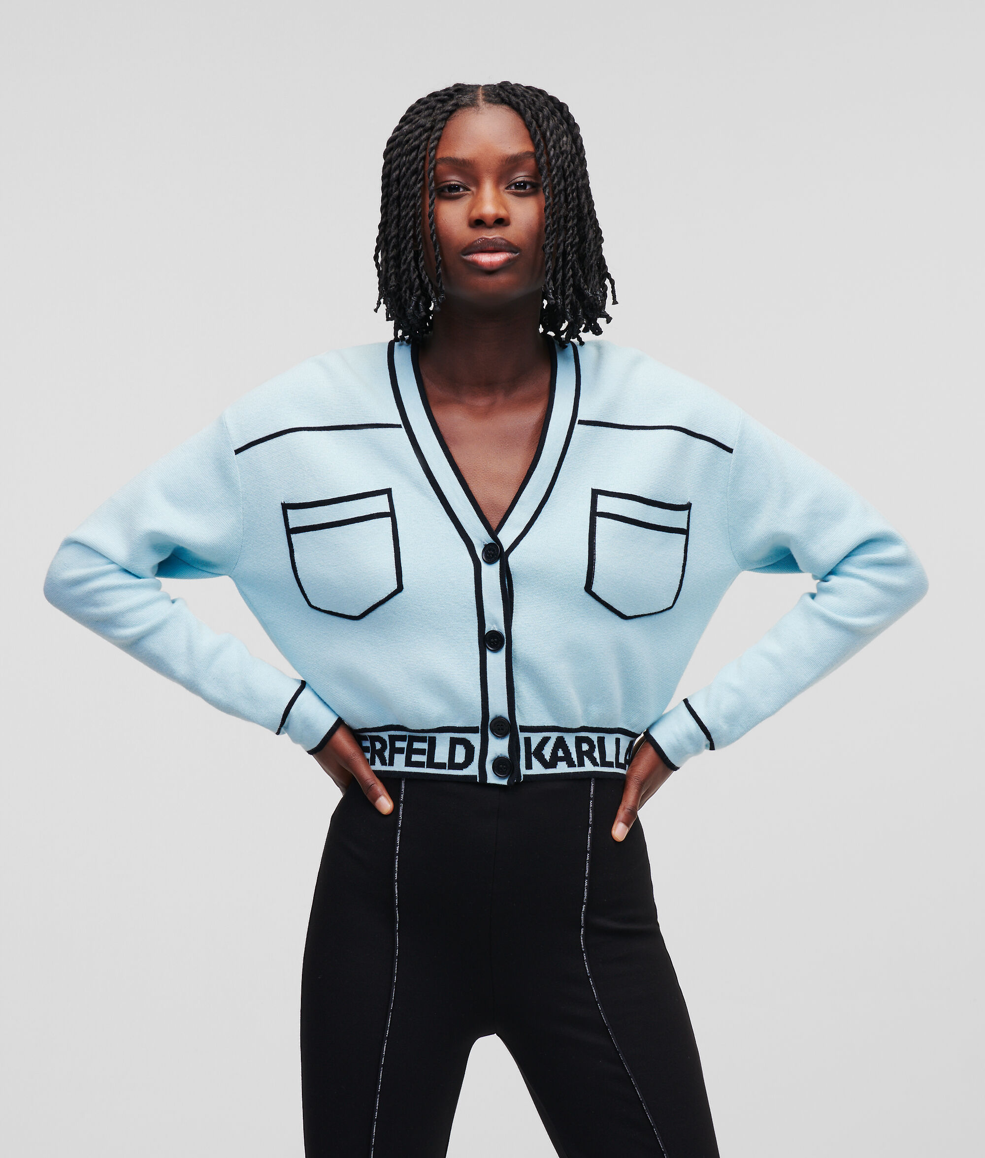 CARDIGAN CROPPED AVEC LOGO KARL