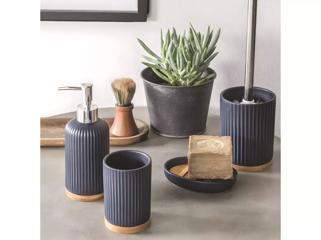 Distributeur de savon strié en céramique SMART