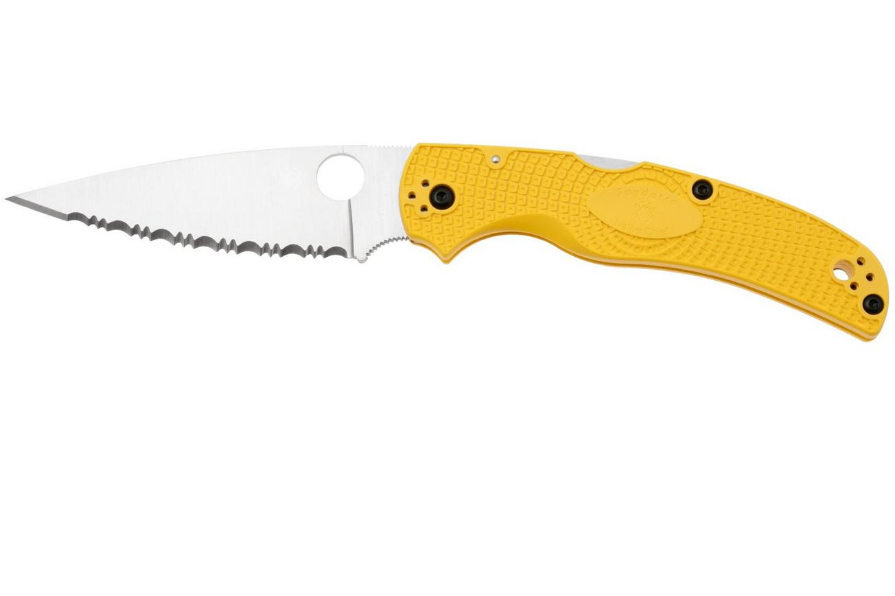 Spyderco Native Chief Salt Lightweight CPM Magnacut C244SYL Yellow FRN, serrated zakmes