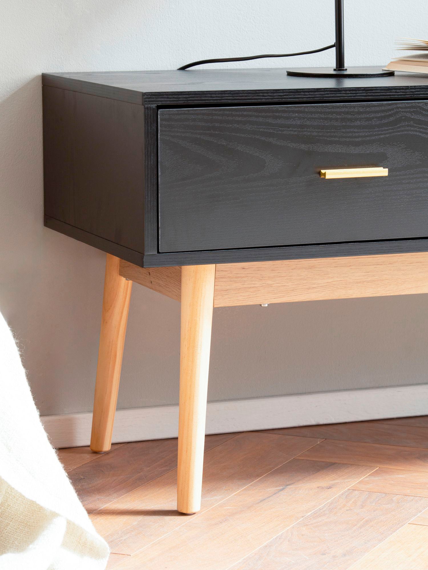 Lowboard 150 x 50 cm Schwarz/Braun
