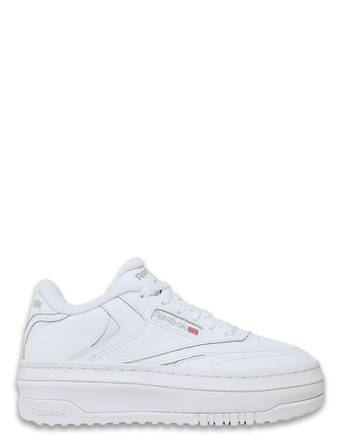 reebok sneakers compensées femme club c extra cuir blanc