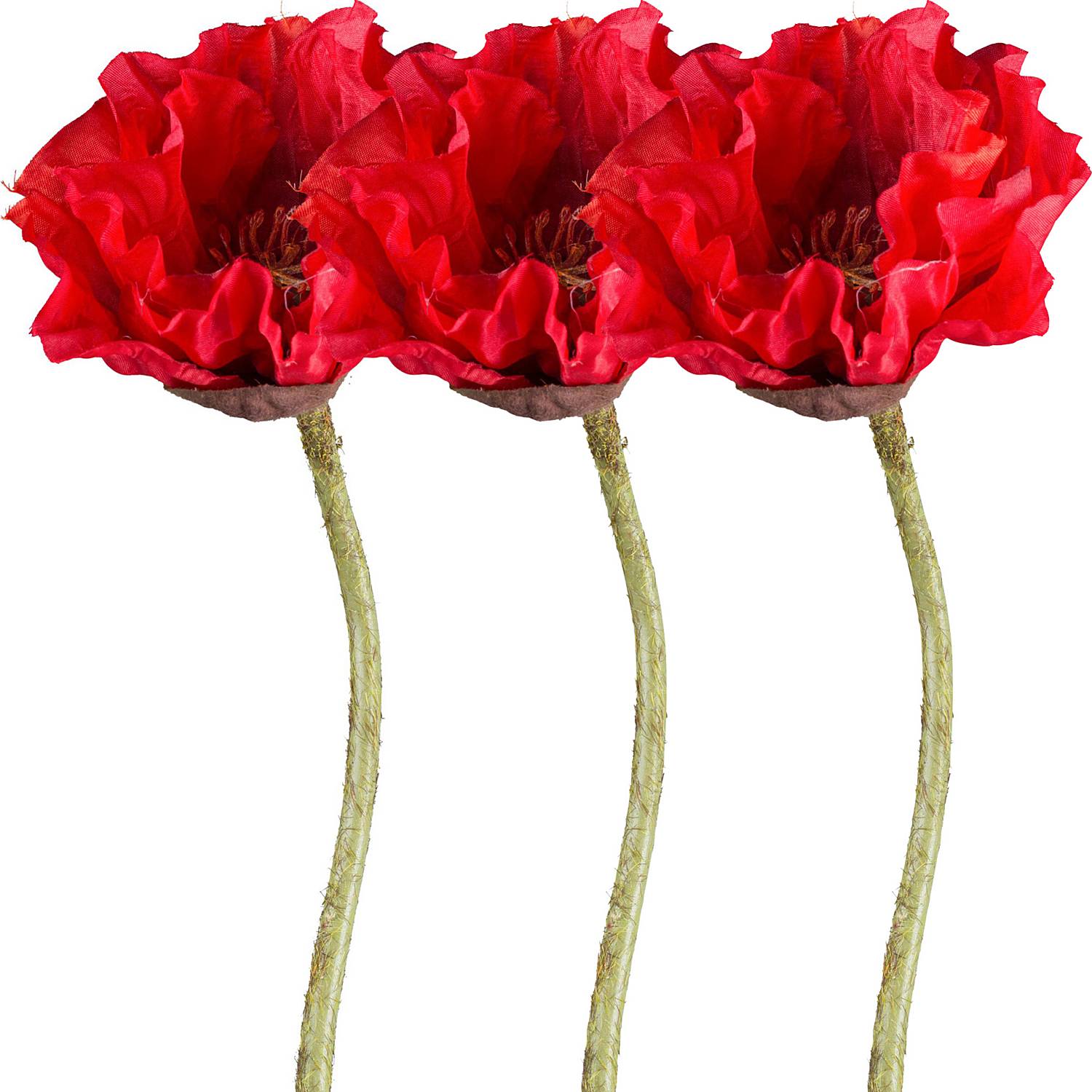 Kunstpflanze Mohn im 3er-Pack