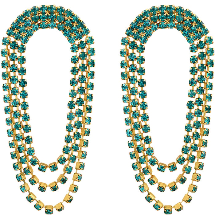Boucles d'oreilles Sparkling - Métal doré & cristaux
