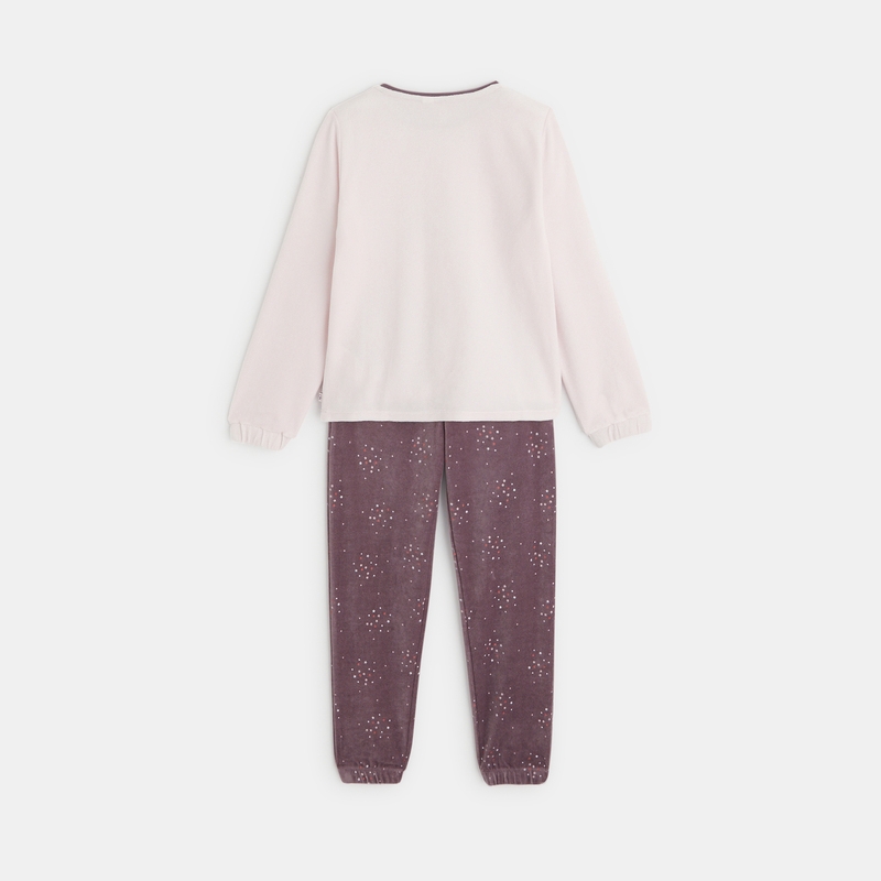 Pyjama 2 pièces à motif phosphorescent rose fille