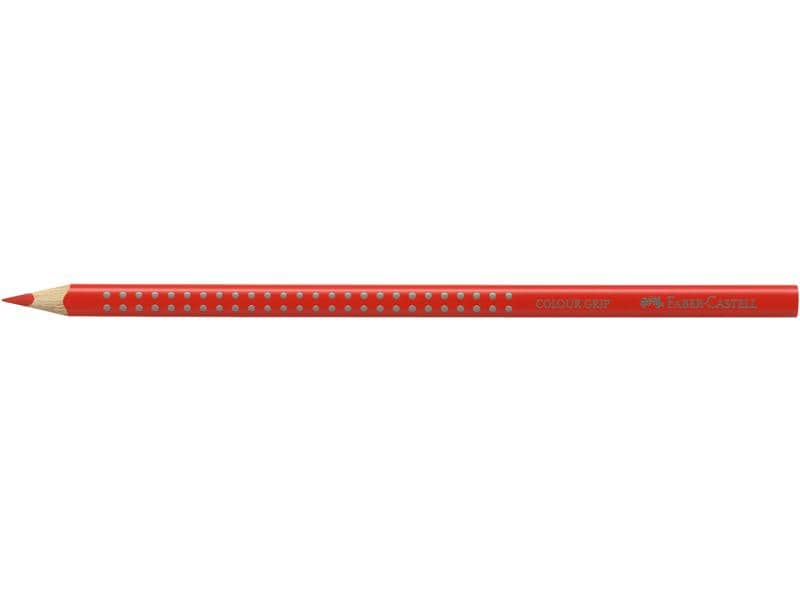 Faber-Castell Farbstifte Colour Grip Geranienrot Buntstift mit ergonomischer Dreikantform