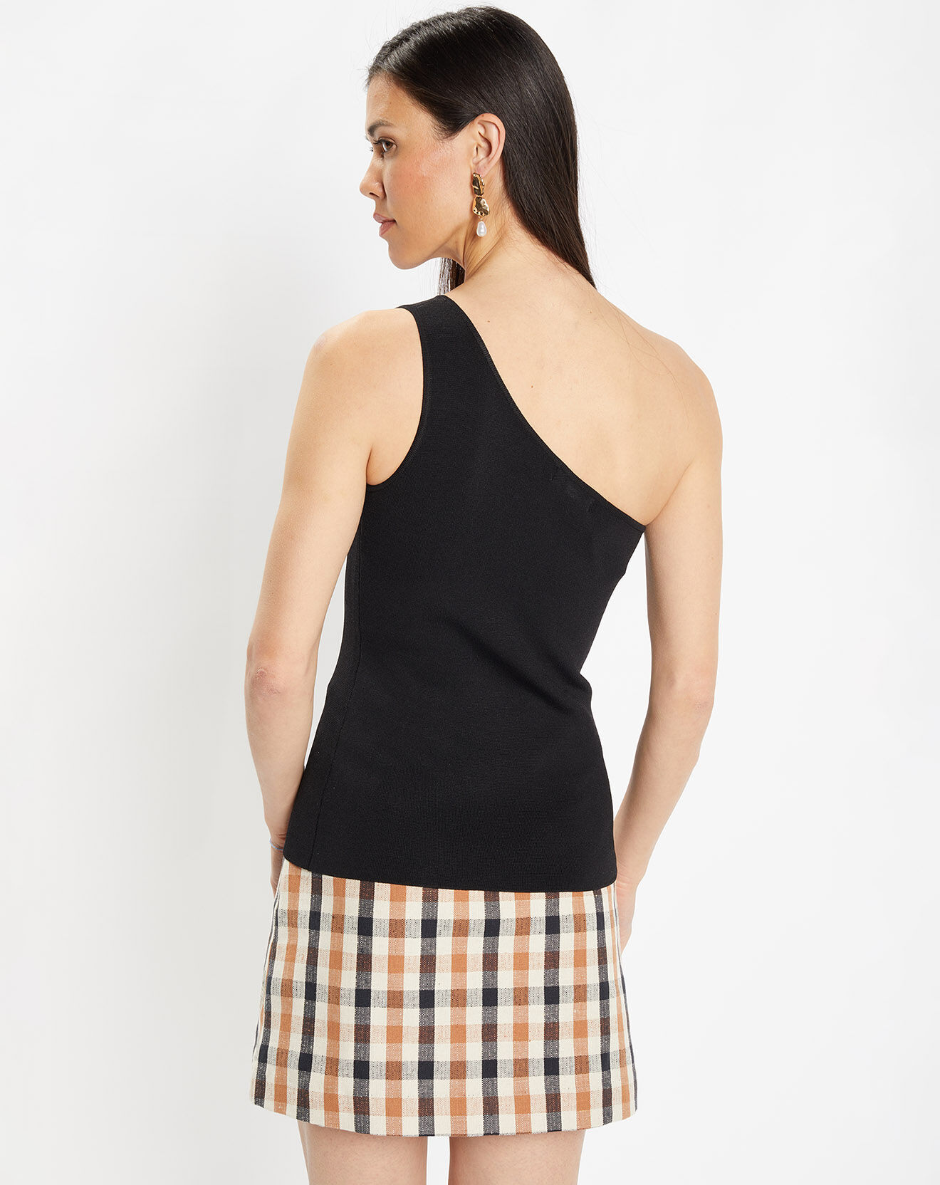 Galeries Lafayette Top ajusté Cut Out découpe noir