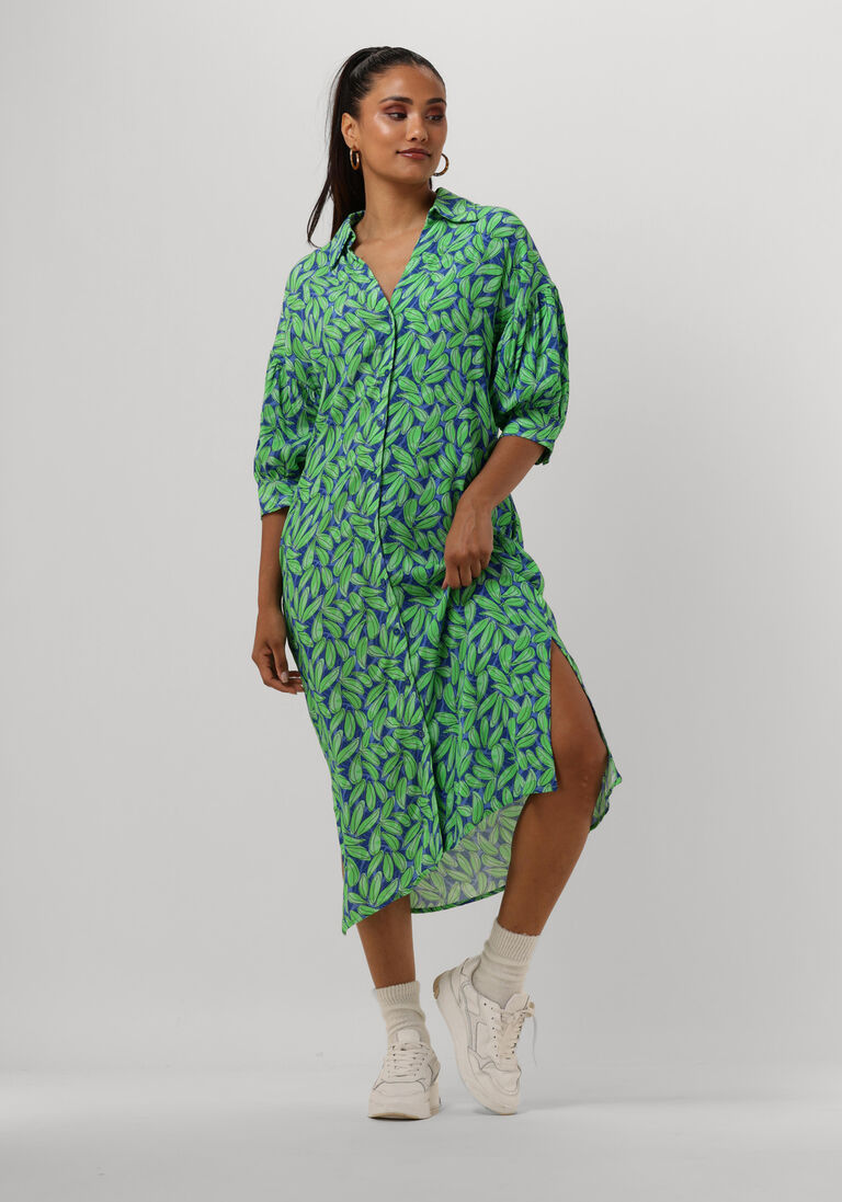 YDENCE blauwe ydence midi jurk dress palmer