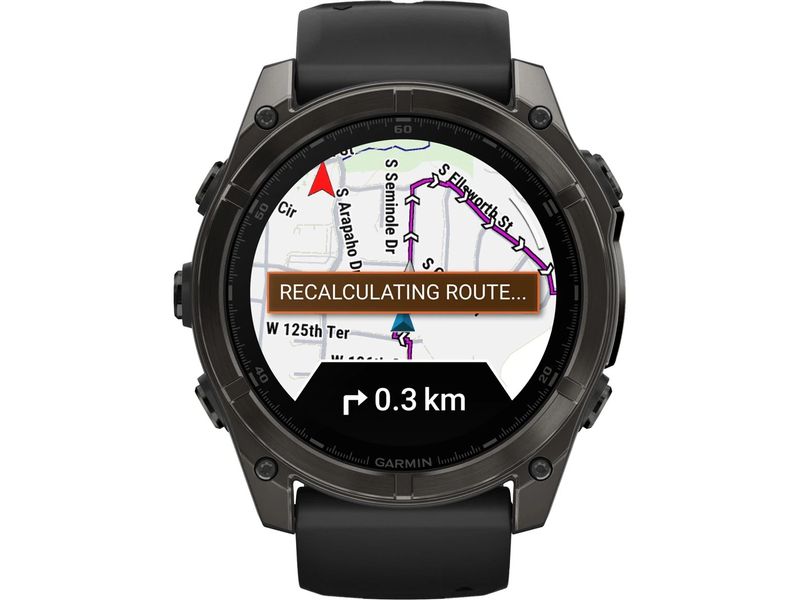 GARMIN Sportuhr Fenix 8 AMOLED Sapphire, 51 mm Dunkelgrau GPS-Sportuhr