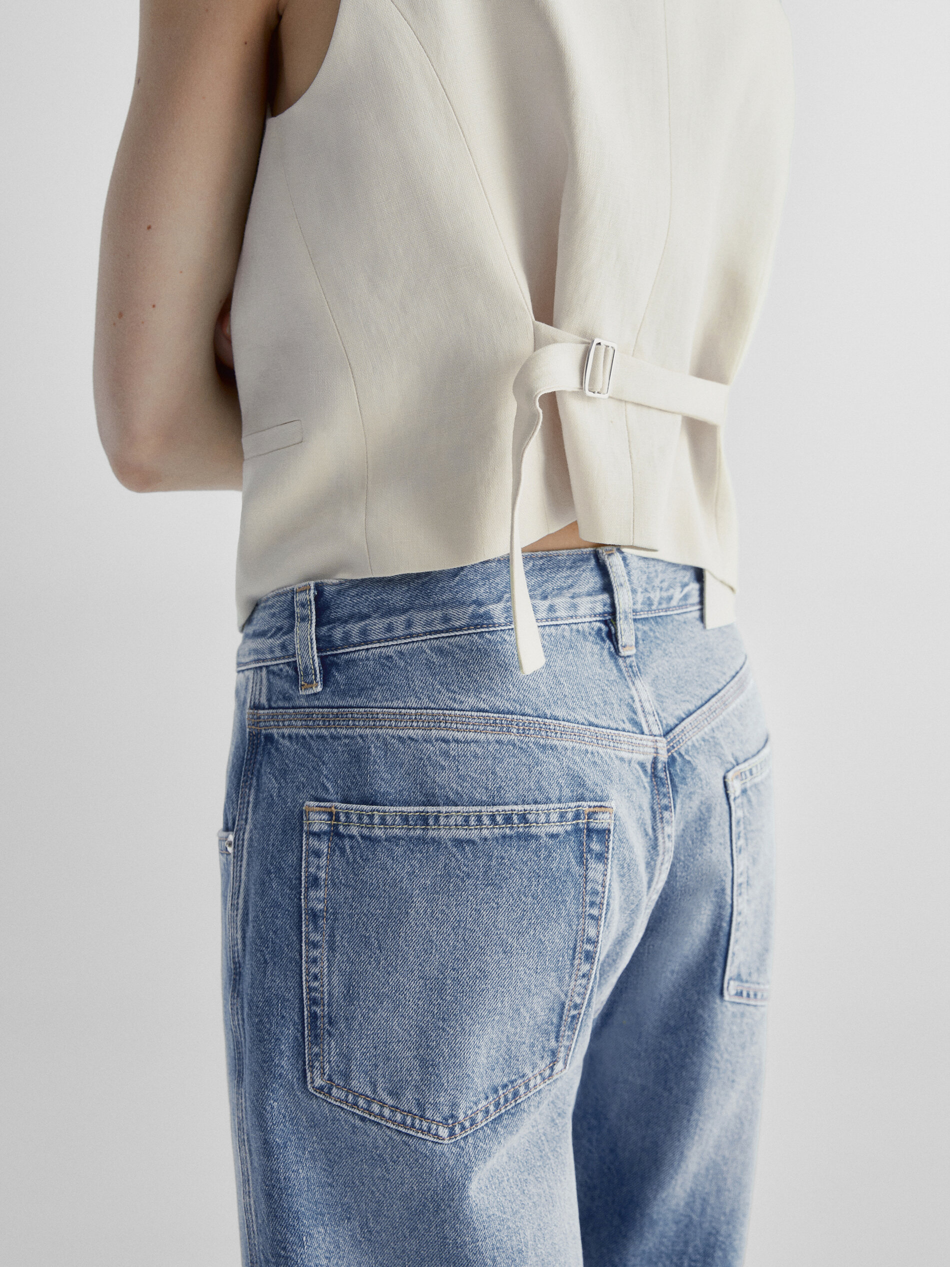 Bermuda jeans tiro alto - Azul Claro