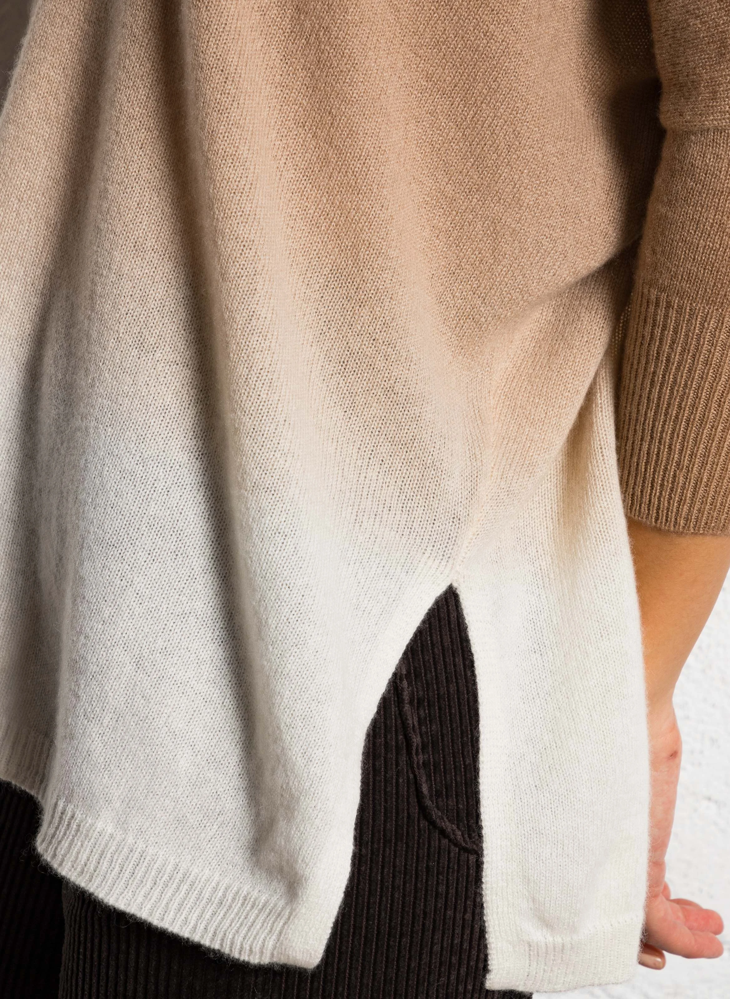 MINIE DYE - Pull oversize en cachemire| Marron