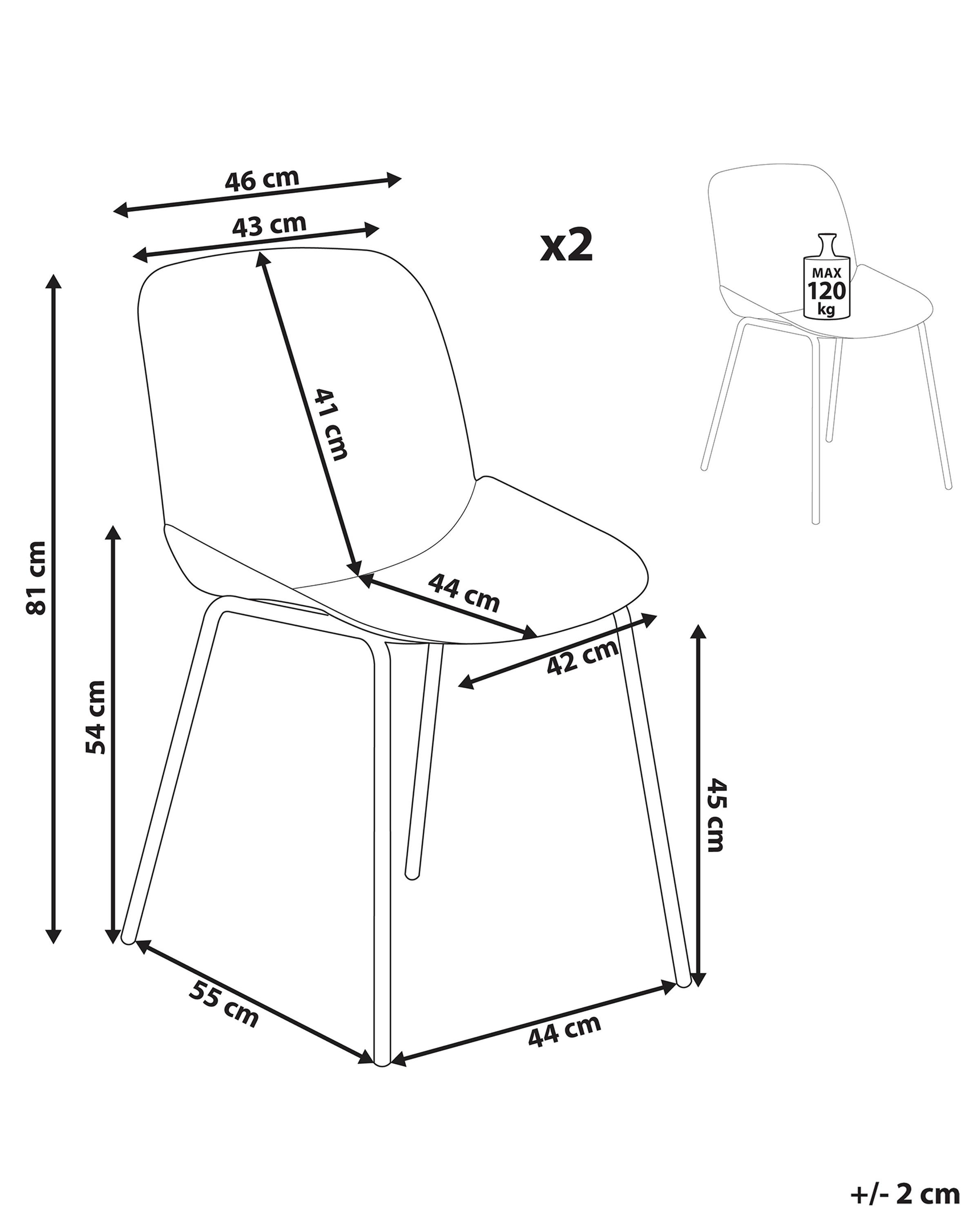 Set van 2 eetkamerstoelen MILACA Beige
