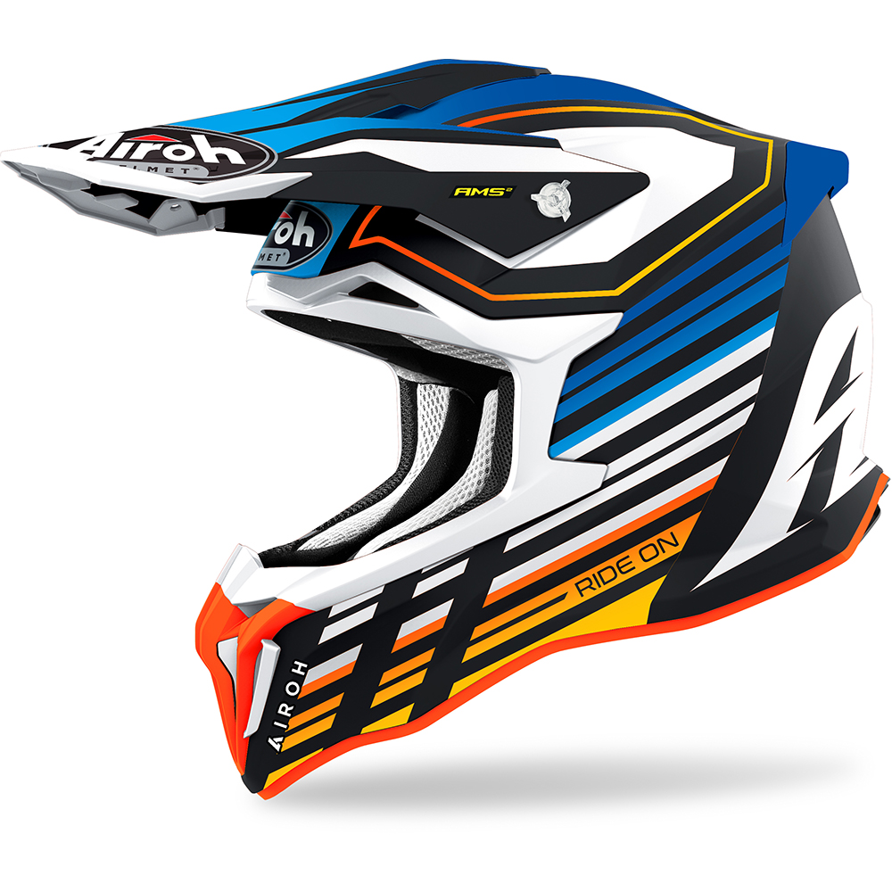 Airoh - Casque Strycker Shaded Bleu / Noir / Blanc / Orange