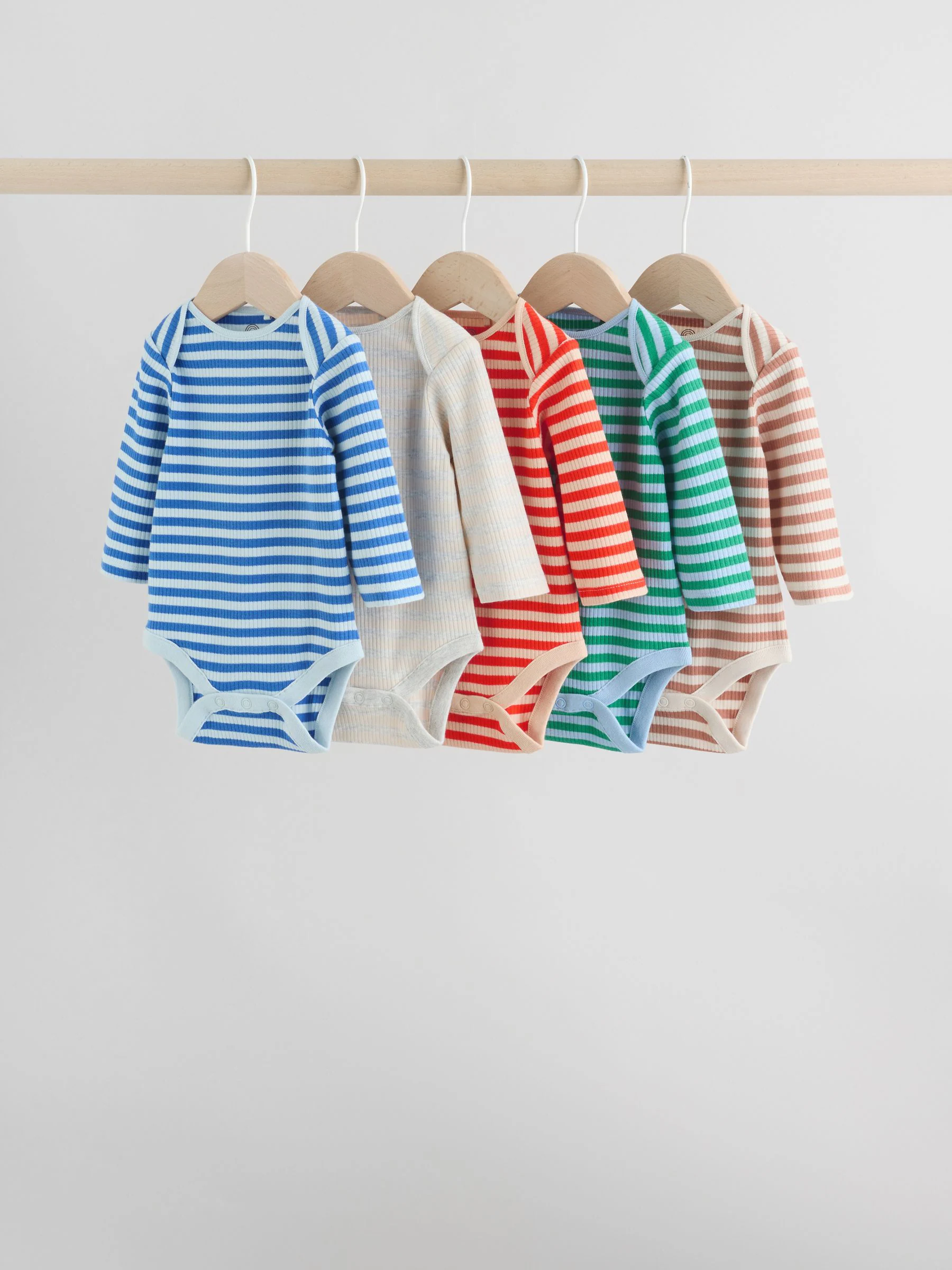 Multi - Set van 5 rompers met lange mouwen