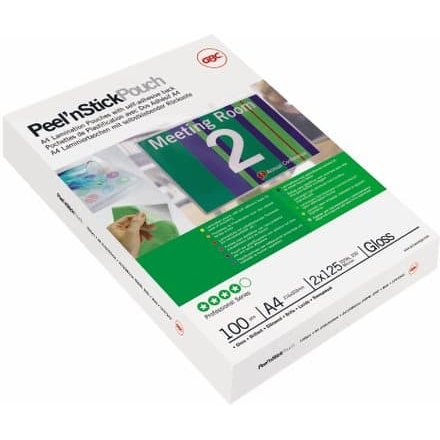 Pochettes de plastification GBC Peel'nStickPouch A3 150 µ brillantes - Boîte de 25