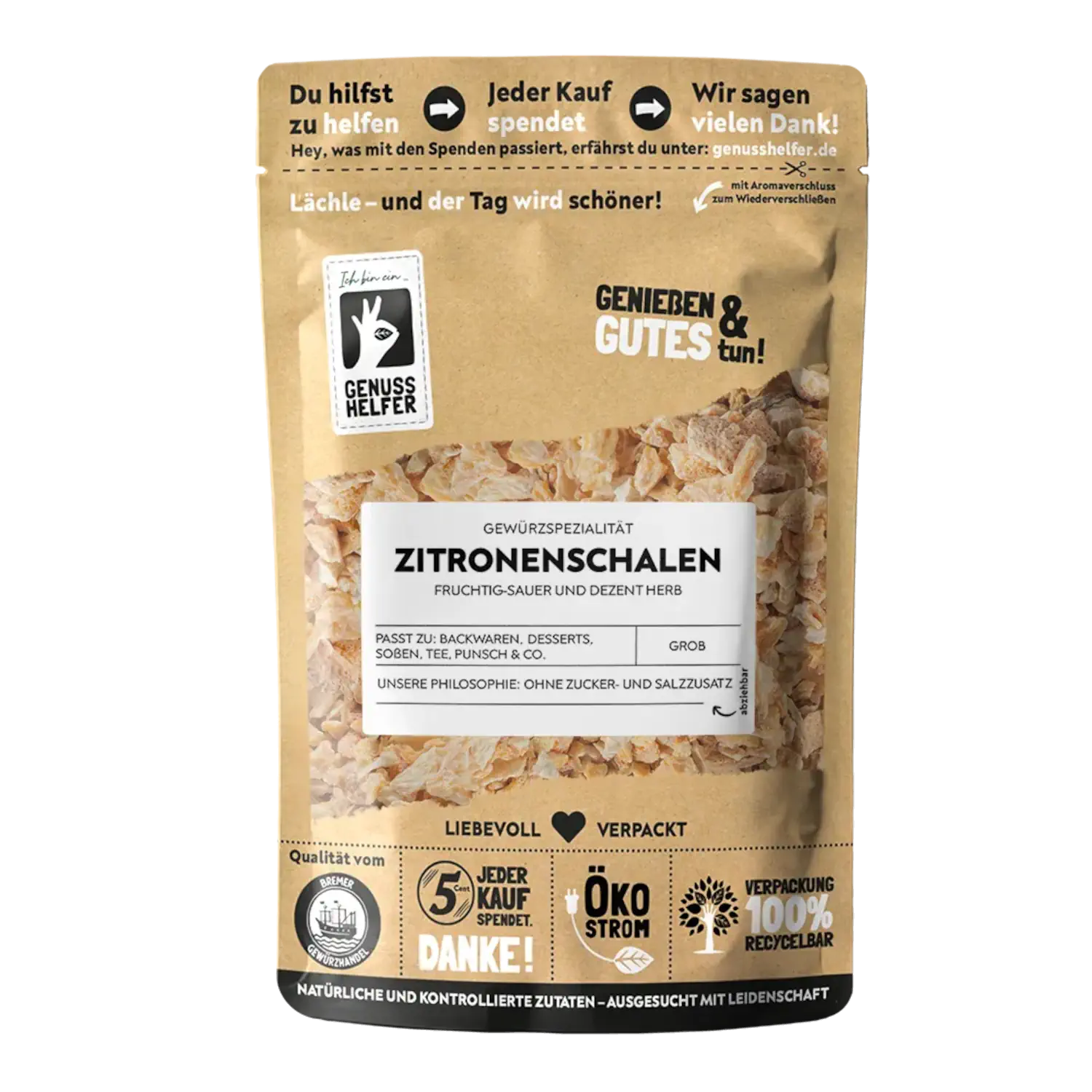 Zitronenschalen, Stücke, 3er Pack