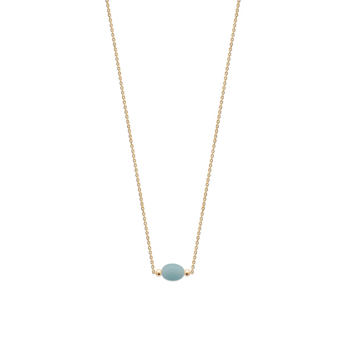 Collier Brillaxis plaqué or amazonite