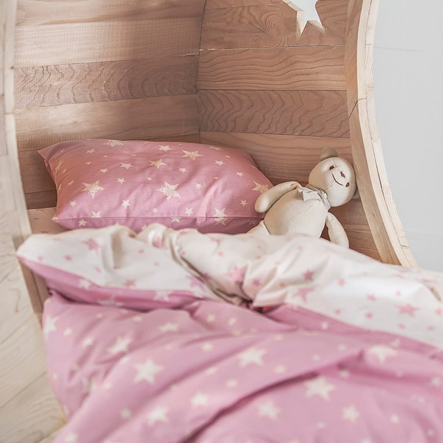 hibboux® Bettwäsche-Set Star Baby Duvet Cover Set Rose