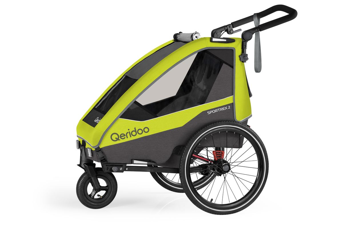 Qeridoo Fahrradanhänger Sportrex 2 Limited Edition Lime Green