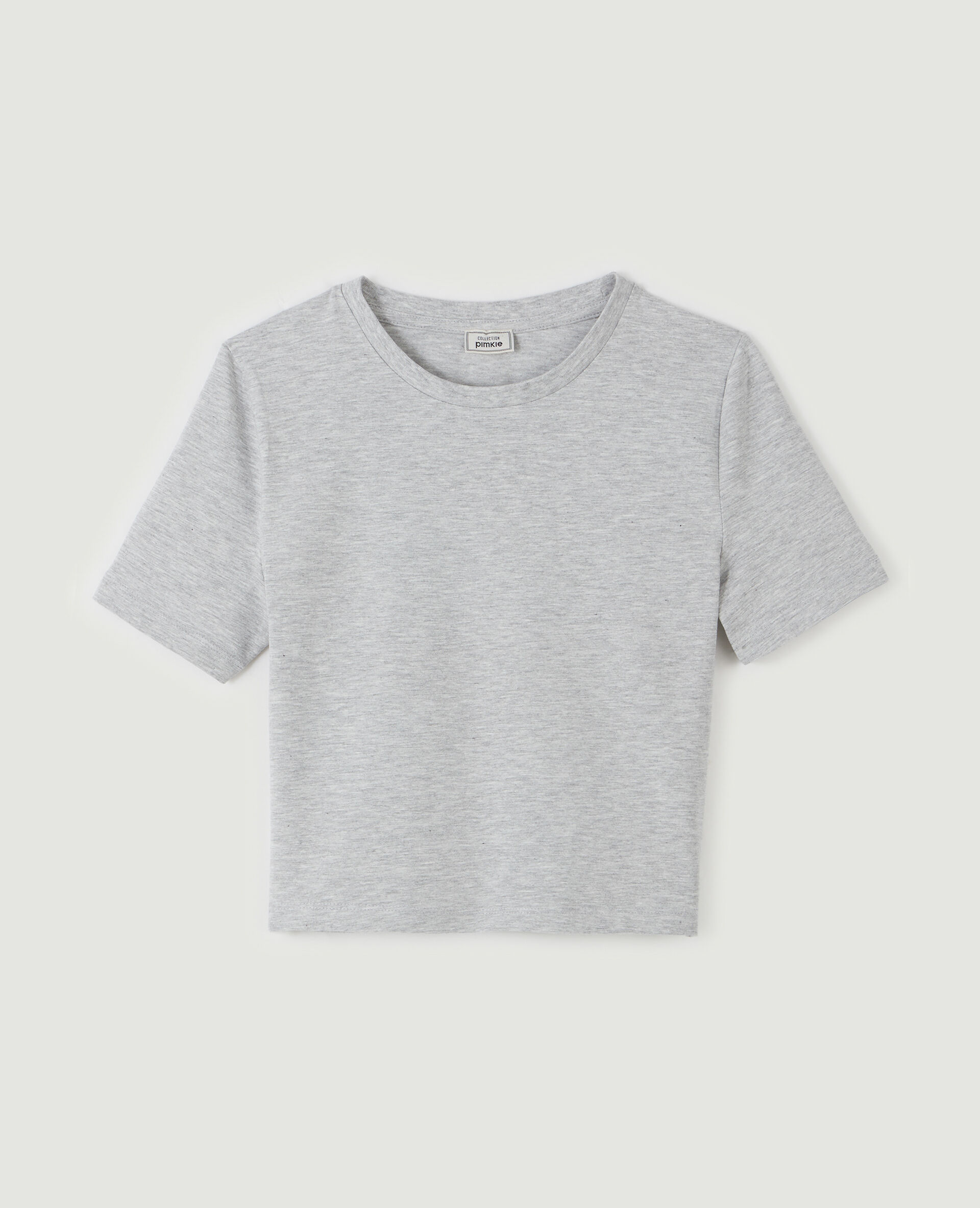 T-shirt cropped - Gris chiné
