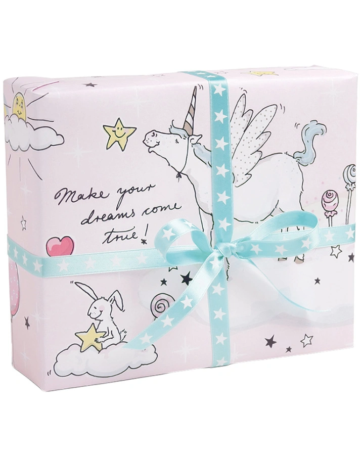 Geschenkpapier EINHORN (69x49 cm) 3er-Set in bunt