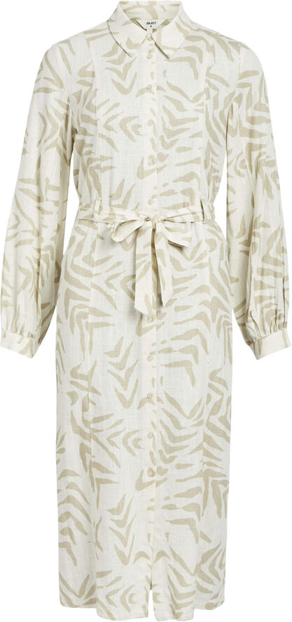Object OBJEMIRA TILDA L/S SHIRT DRESS 131 Sandshell/natural