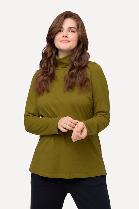 Shirt, Rollkragen, Slim, Langarm, Biobaumwolle
