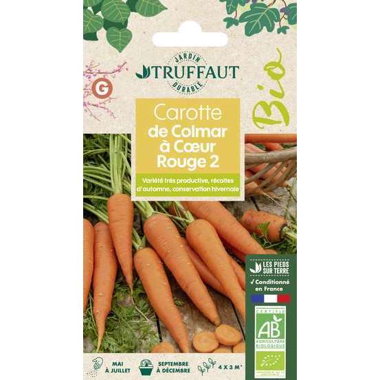 Graines de Carotte de Colmar à Cœur Rouge 2 Bio