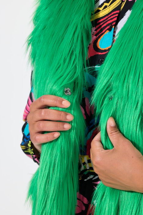 Weste, Straight Fit, Neon FakeFur, offene Form