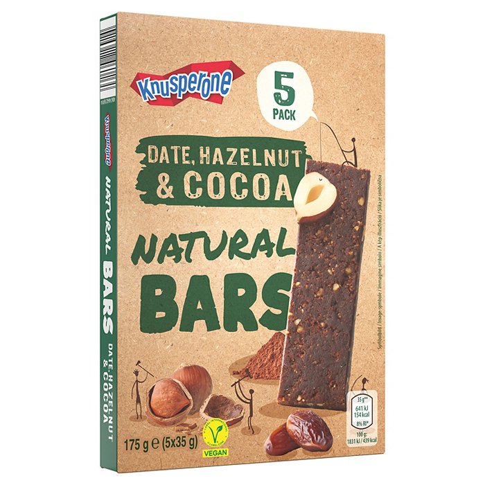 KNUSPERONE Naturriegel 175 g, Haselnuss & Kakao