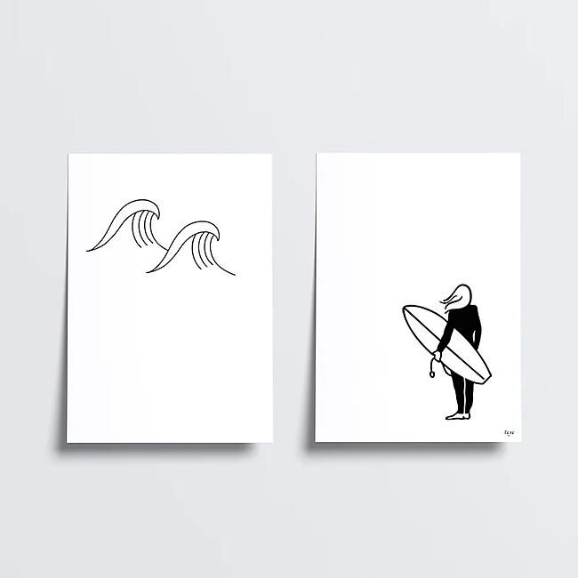 DUO D'AFFICHES SURF