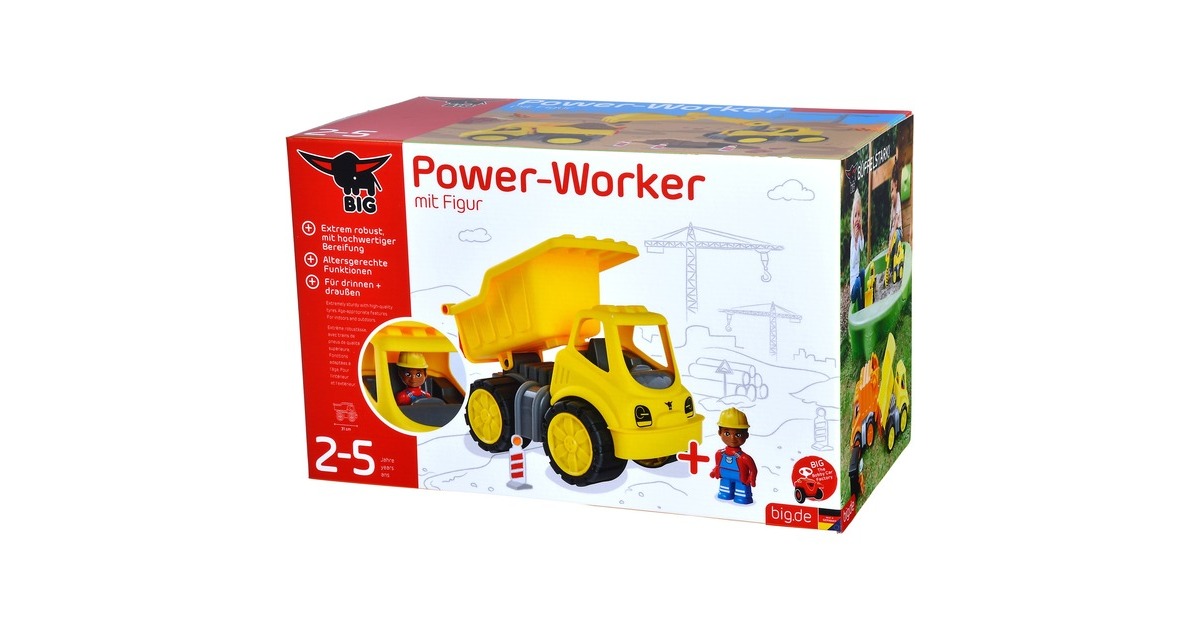 BIGPower-Worker - Kiepwagen + Figuur Speelgoedvoertuig