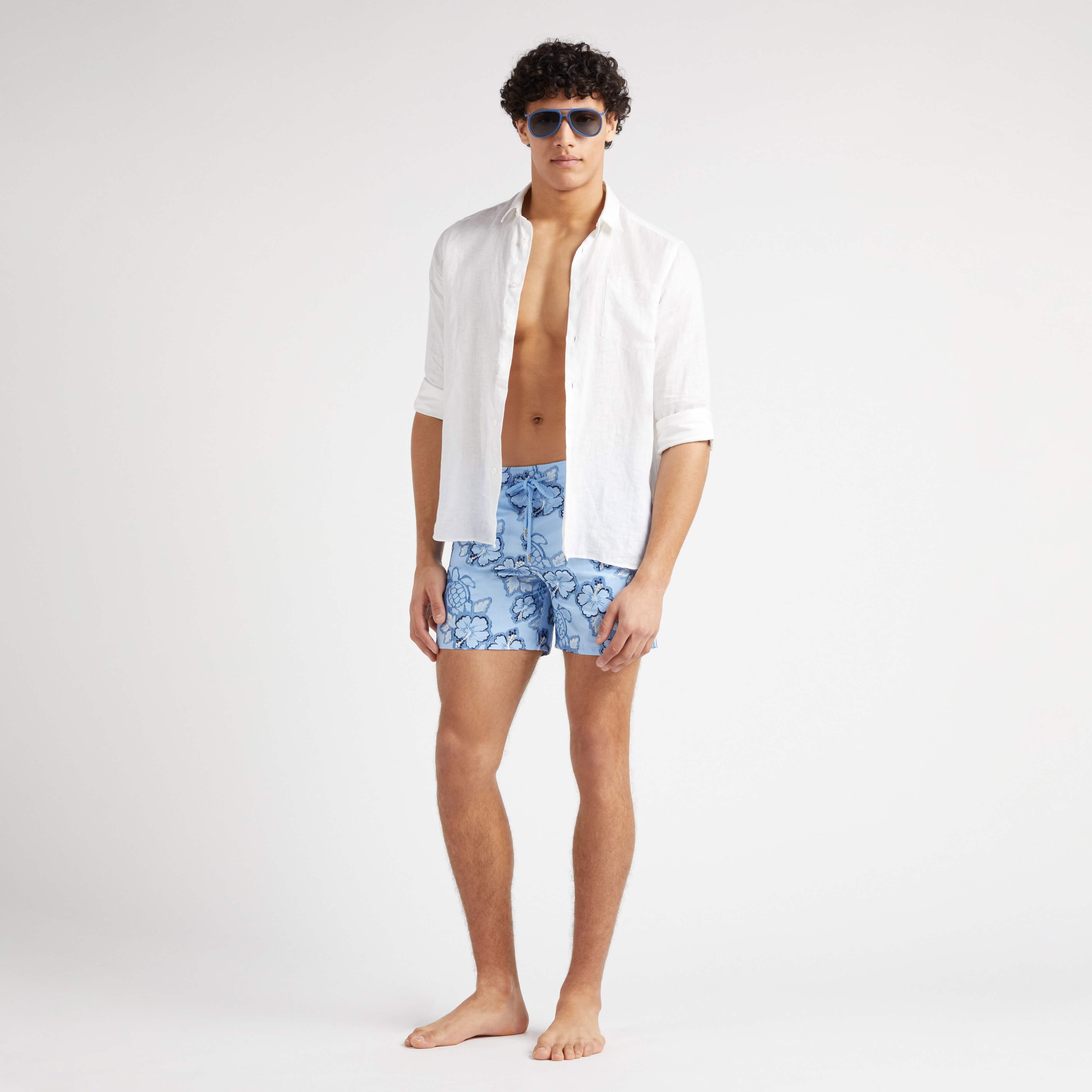 Maillot de Bain Homme Brodé Hibiscus - Edition Limitée