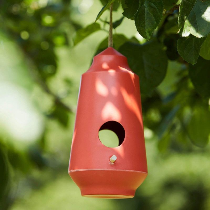 Point-Virgule - Vogelhuisje - Nestkastje Tuinvogels - Oranje - ø15cm H28cm