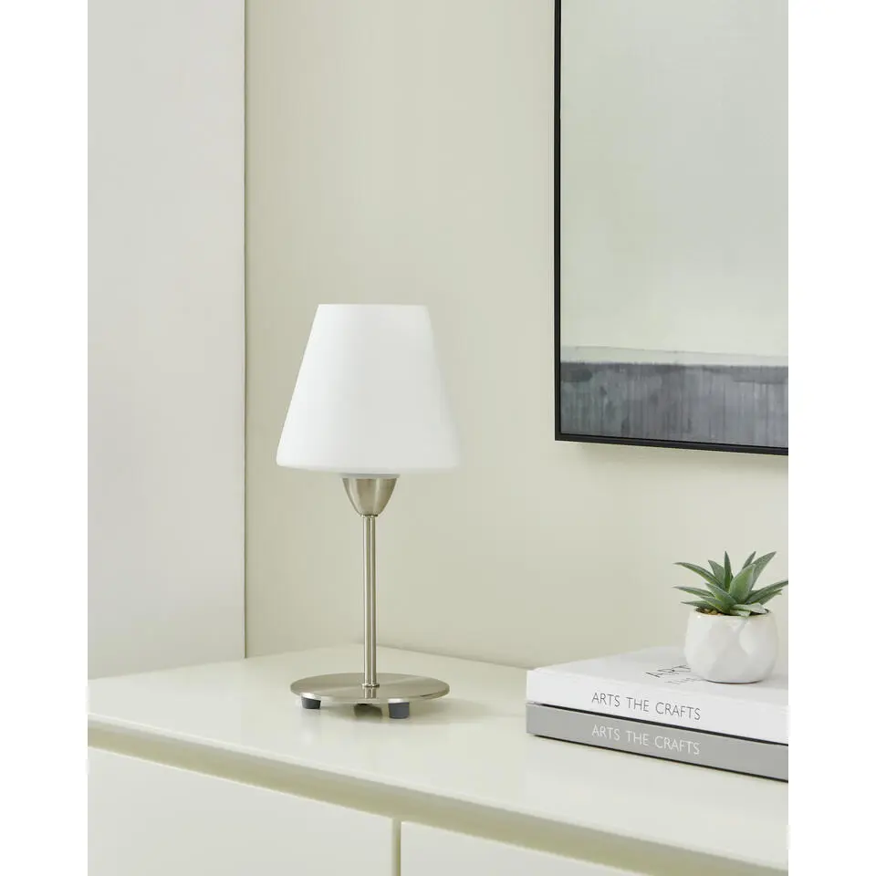 EGLO Damasco 1 Tafellamp - E14 - Glas - Wit:Grijs