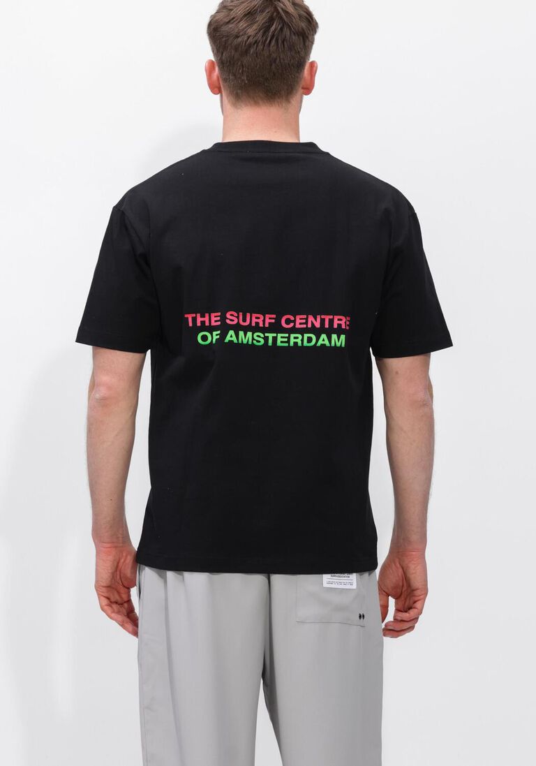 zwarte new amsterdam surf association t-shirt surf centre tee black