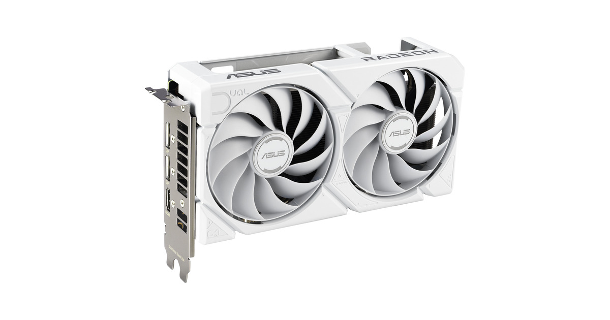 ASUSRadeon RX 9060 XT DUAL White Edition 16GB grafische kaart  (Wit, RDNA4, GDDR6, 2x DisplayPort, 1x HDMI 2.1)