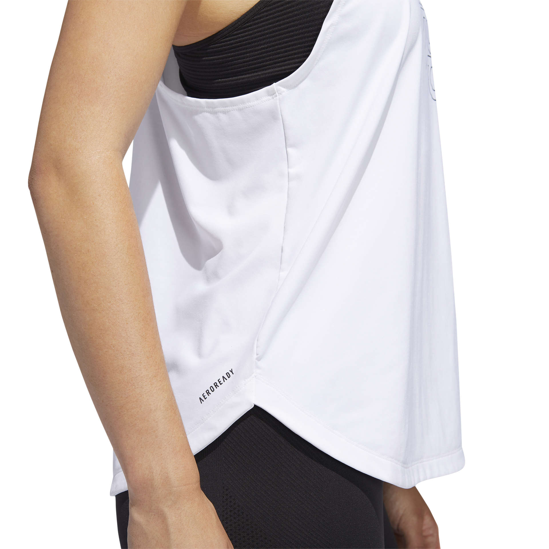 adidas Tech Badge Hardloopshirt Zonder Mouwen Wit/Zwart Dames