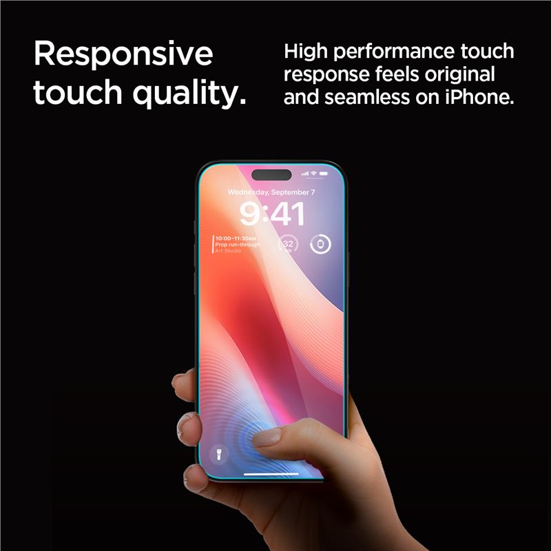 (2er Set) iPhone 16 Pro Max Glas Tr EZ Fit Privacy Panzer Glas Case Friendly   Montagerahmen (AGL07908)