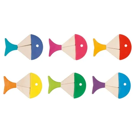 goki Legespiel und Bausteinkasten 6 bunte Fische