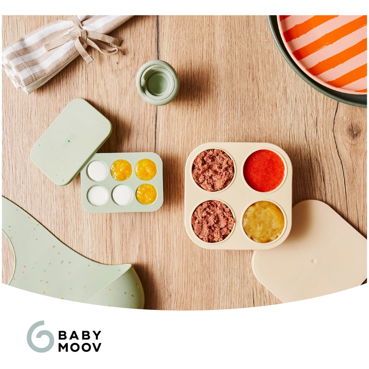 BabymoovBabymoov   Babybrei Gefrierbehälter und Fruchtsauger Set