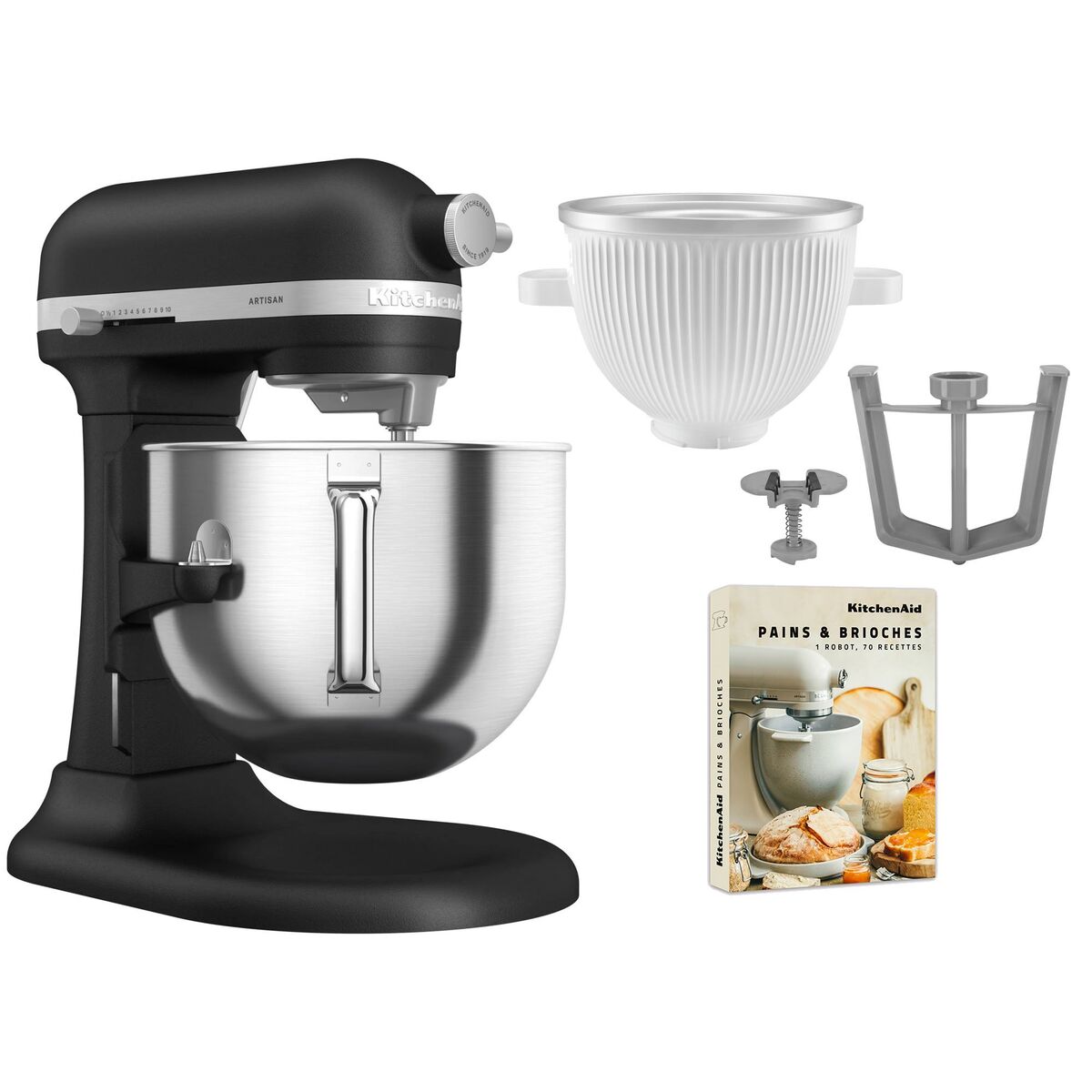 Artisan 5KSM70SHXE kjøkkenmaskin 6,6 liter + 5KSMICM Ice Cream Maker, imperial black